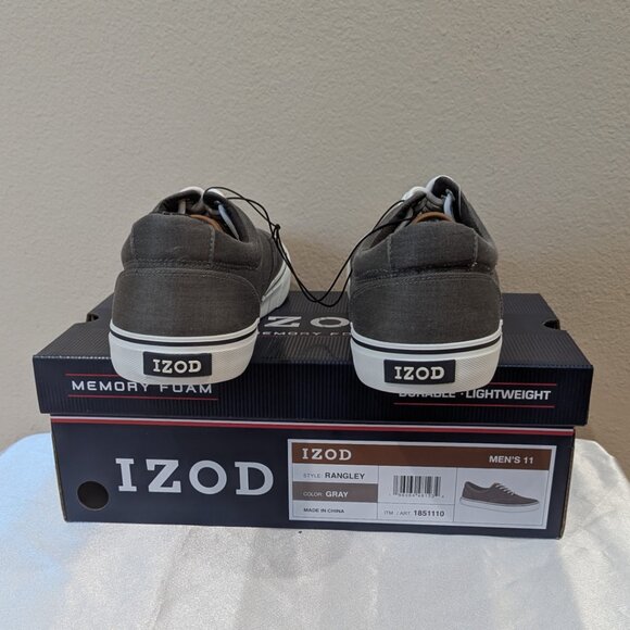 New Izod Men's Rangley Lace-Up Casual Canvas Shoes Gray Size 11 - Picture 3 of 4
